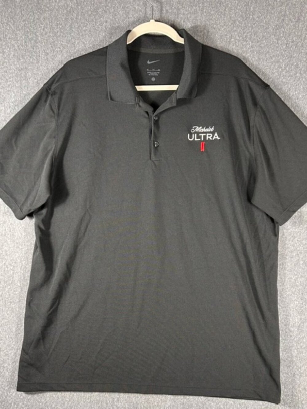 Nike Drifit Golf Polo Mens Sz XL Black Michelob Ultra Embroidered Logo